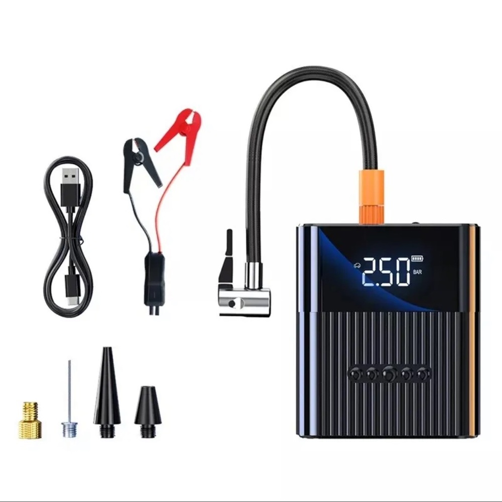 1000A  Portable Jump  Starter with air compressor Flashlight and Case